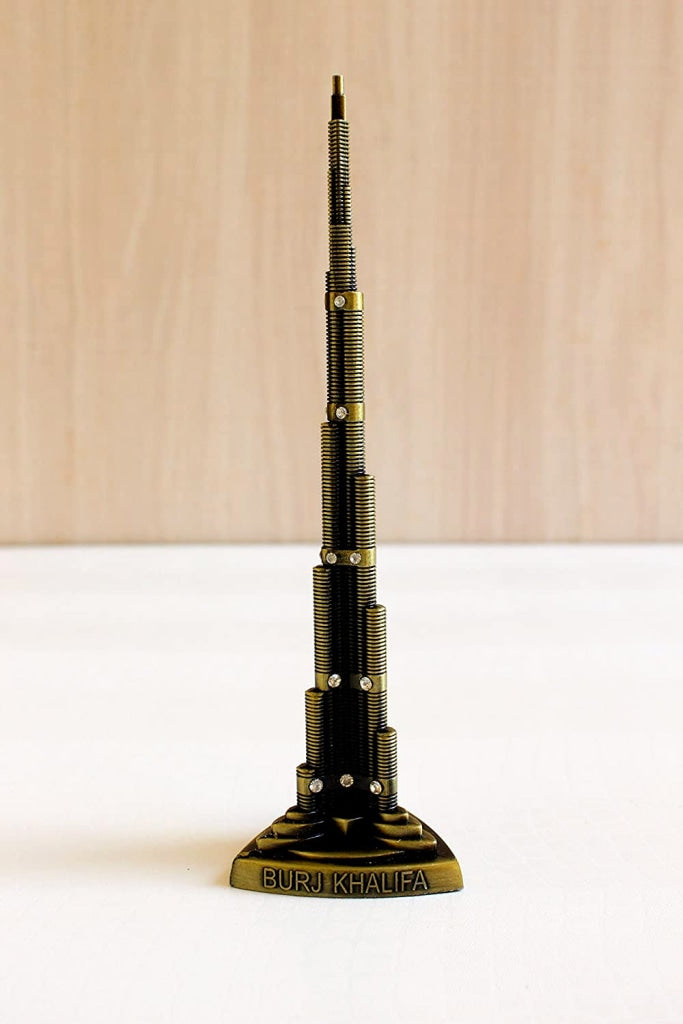 FunkyTradition 22 Cm Tall Burj Khalifa Tallest Building Tower Collectible Statue Metal Showpiece