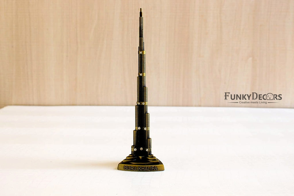 FunkyTradition 22 Cm Tall Burj Khalifa Tallest Building Tower Collectible Statue Metal Showpiece