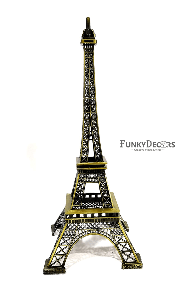 FunkyTradition 23 Cm Tall Eiffel Tower Statue Metal Showpiece | Birthday Anniversary Gift And Home