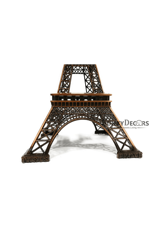 FunkyTradition 33 Cm Tall Eiffel Tower Statue Metal Showpiece In Copper | Birthday Anniversary Gift