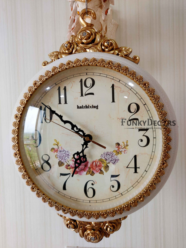 Funkytradition 3D Royal Peacock Double-Sided Wall Watch Clock 65 Cm Tall Clocks