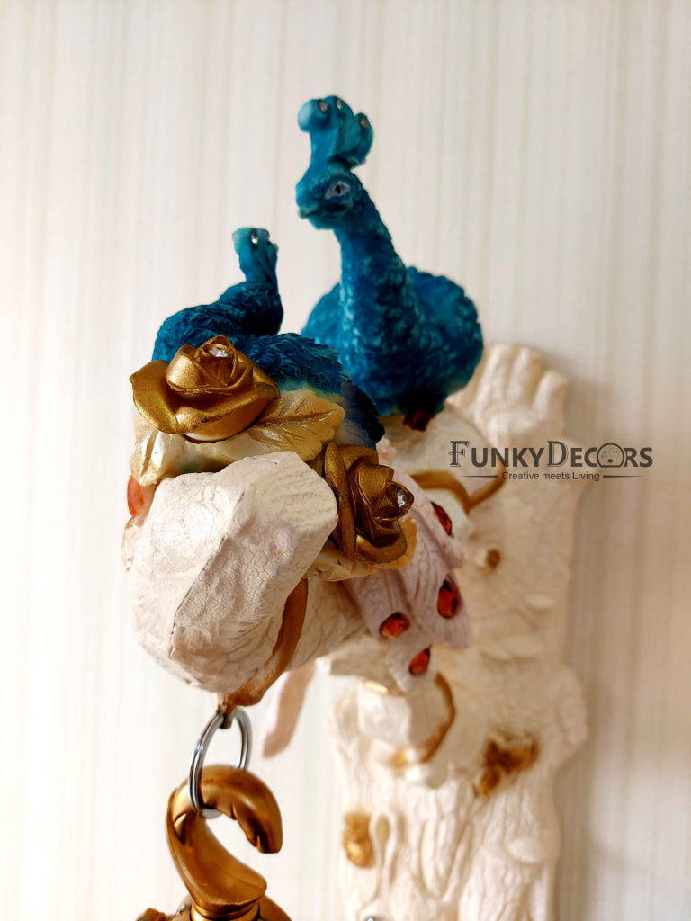 Funkytradition 3D Royal Peacock Double-Sided Wall Watch Clock 65 Cm Tall Clocks