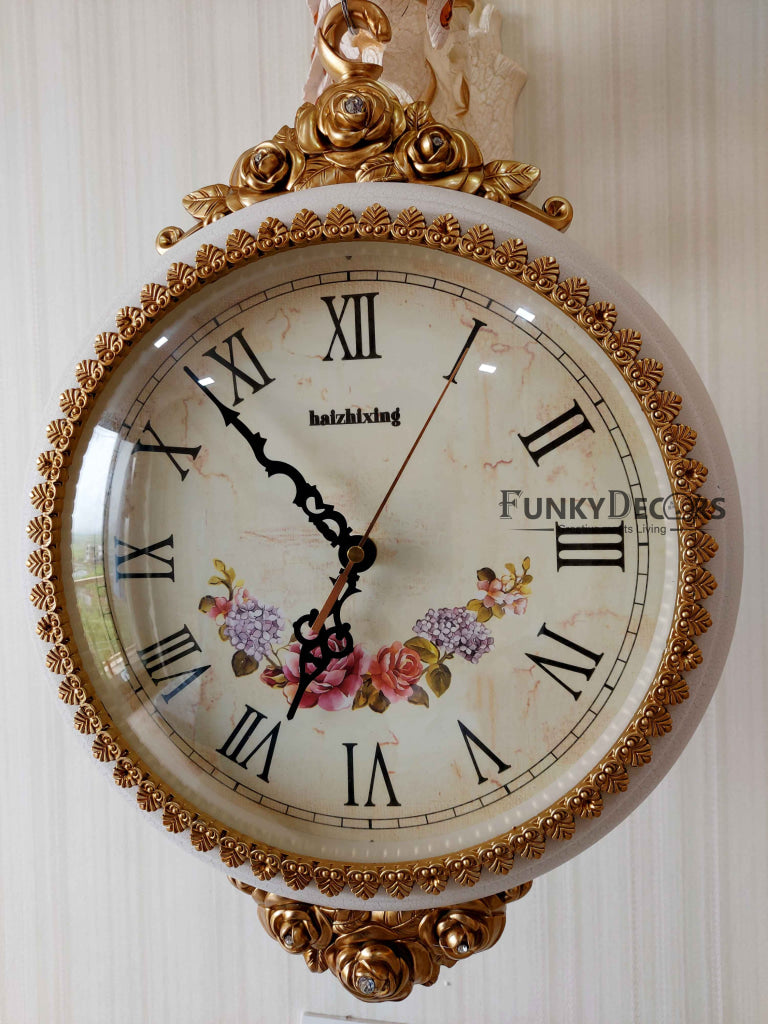Funkytradition 3D Royal Peacock Double-Sided Wall Watch Clock 65 Cm Tall Clocks