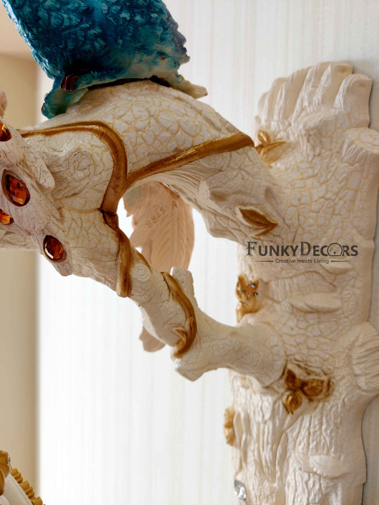 Funkytradition 3D Royal Peacock Double-Sided Wall Watch Clock 65 Cm Tall Clocks