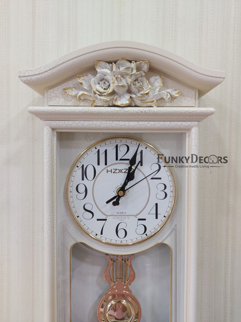 Funkytradition Almirah Design Wall Clock With Pendulum And Sound For Home Office Decor Gifts 50 Cm