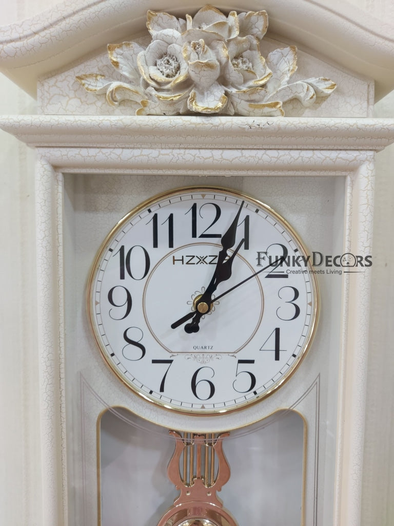 Funkytradition Almirah Design Wall Clock With Pendulum And Sound For Home Office Decor Gifts 50 Cm
