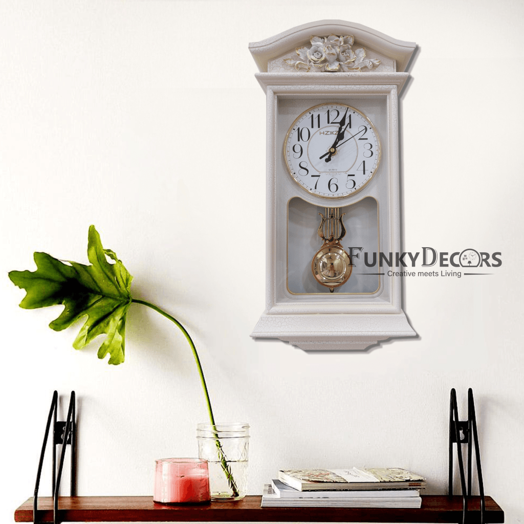 Funkytradition Almirah Design Wall Clock With Pendulum And Sound For Home Office Decor Gifts 50 Cm