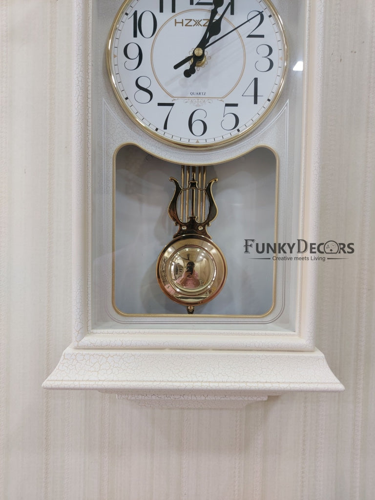 Funkytradition Almirah Design Wall Clock With Pendulum And Sound For Home Office Decor Gifts 50 Cm