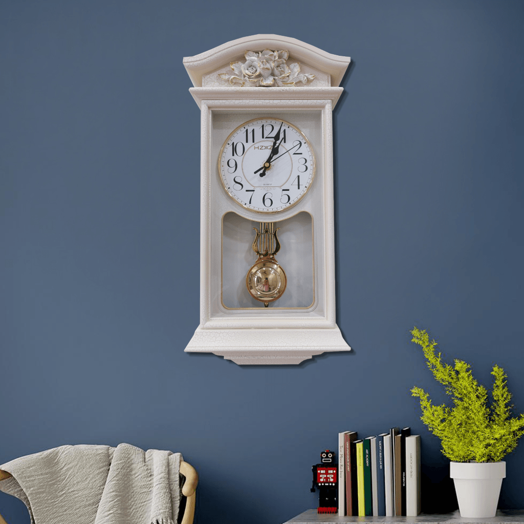 Funkytradition Almirah Design Wall Clock With Pendulum And Sound For Home Office Decor Gifts 50 Cm