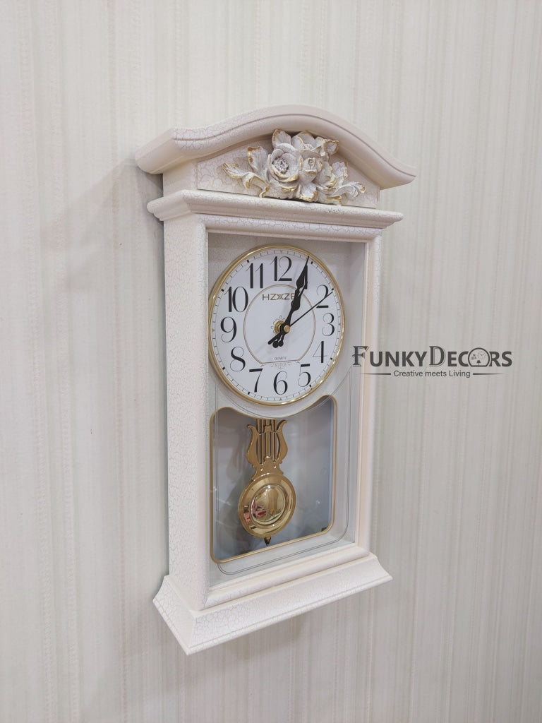Funkytradition Almirah Design Wall Clock With Pendulum And Sound For Home Office Decor Gifts 50 Cm