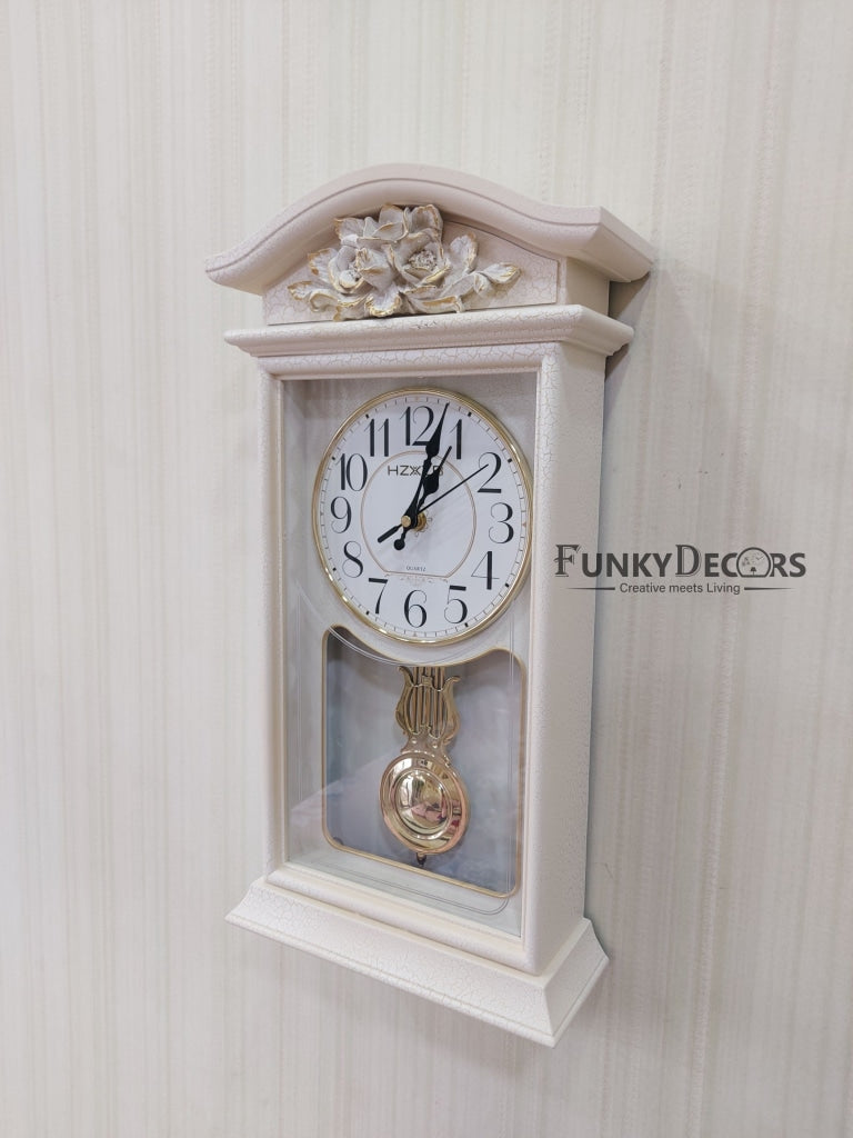Funkytradition Almirah Design Wall Clock With Pendulum And Sound For Home Office Decor Gifts 50 Cm