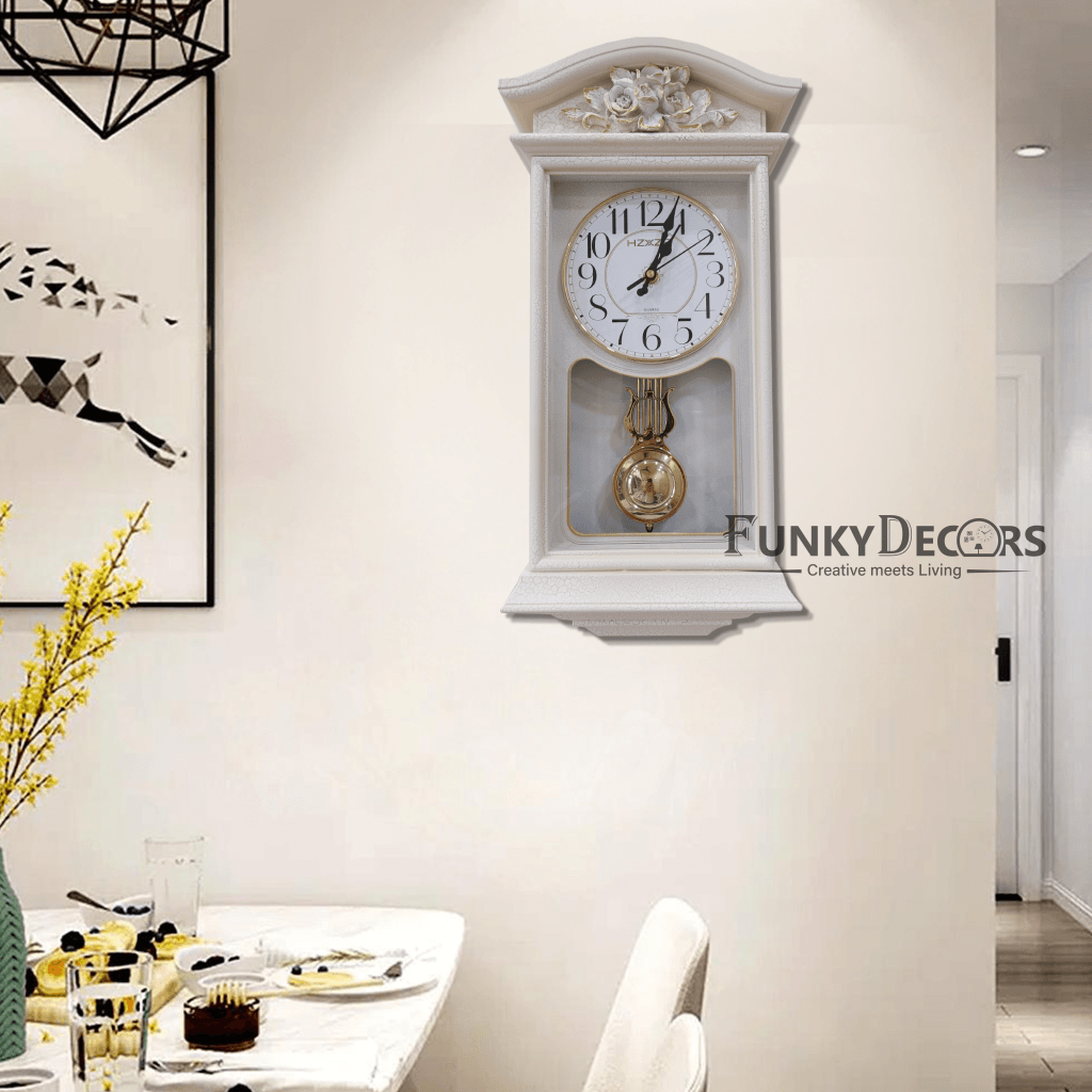 Funkytradition Almirah Design Wall Clock With Pendulum And Sound For Home Office Decor Gifts 50 Cm
