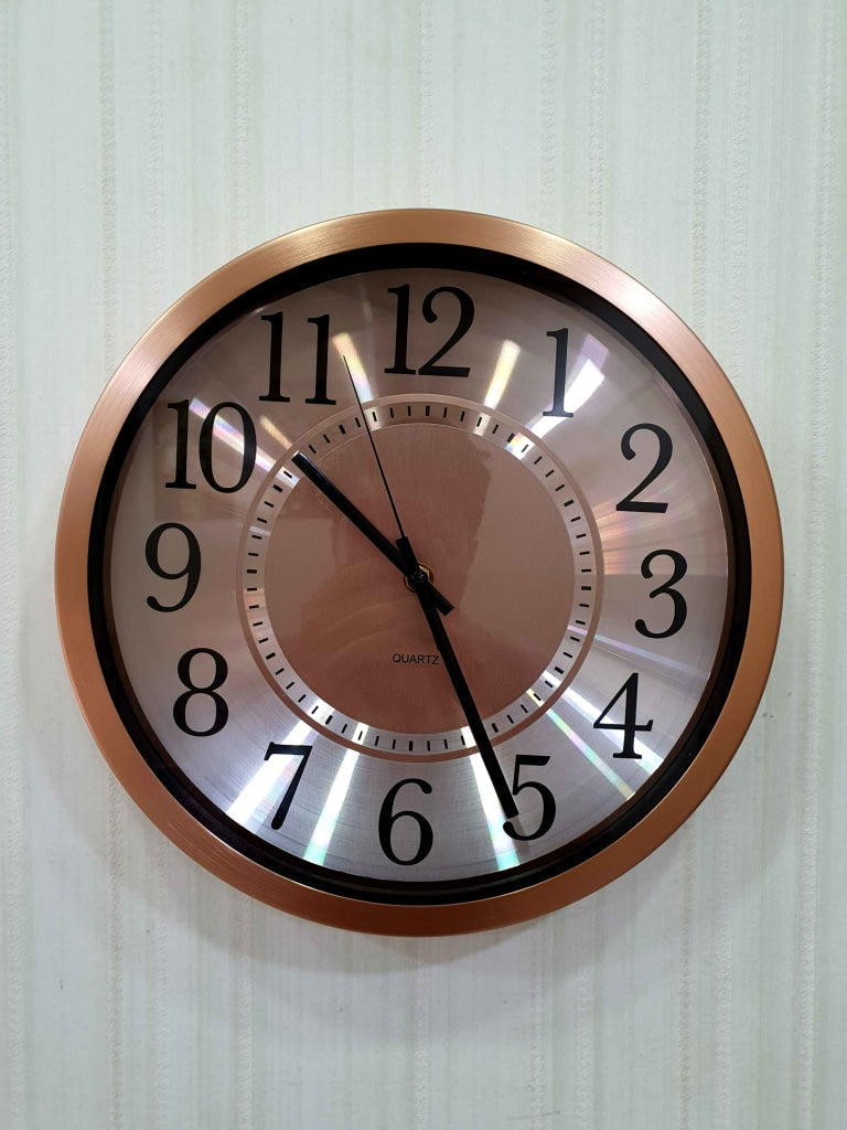 Funkytradition Big Font Minimal Wall Clock Watch Decor For Home Office And Gifts 30 Cm Tall Rose