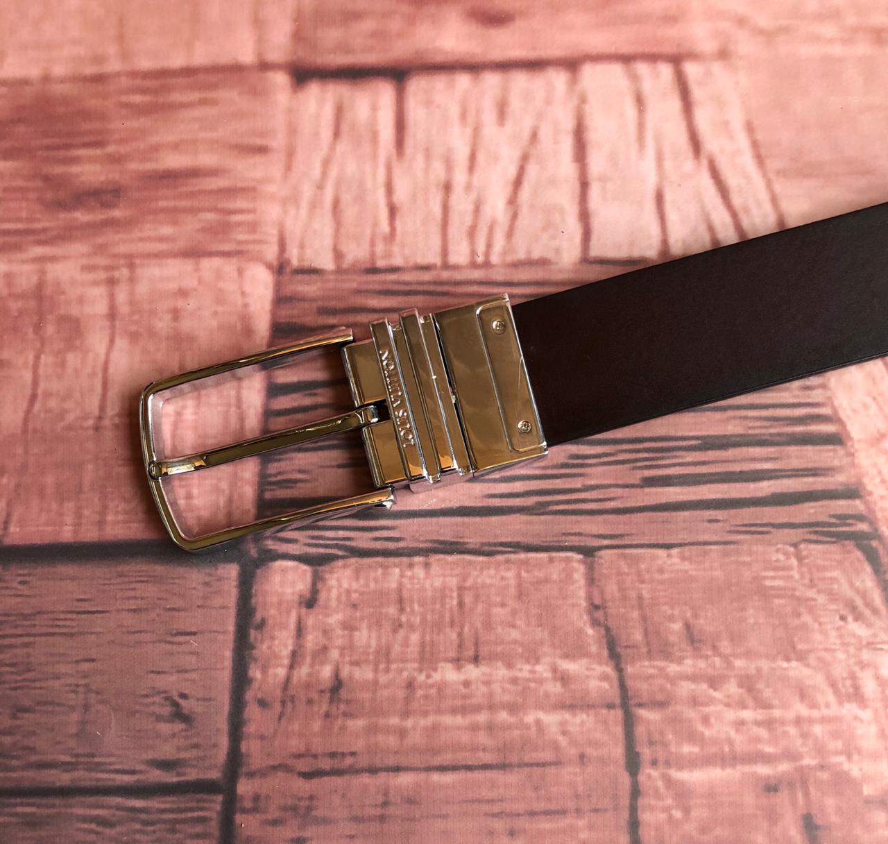 FunkyTradition Black and Brown Reversible Mens Leather Belts - FunkyTradition