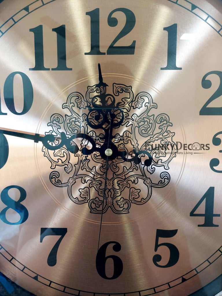 Funkytradition Copper Elegant Design Wall Clock Watch Decor For Home Office And Gifts 42 Cm Tall