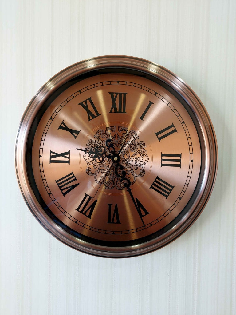 Funkytradition Copper Elegant Design Wall Clock Watch Decor For Home Office And Gifts 42 Cm Tall
