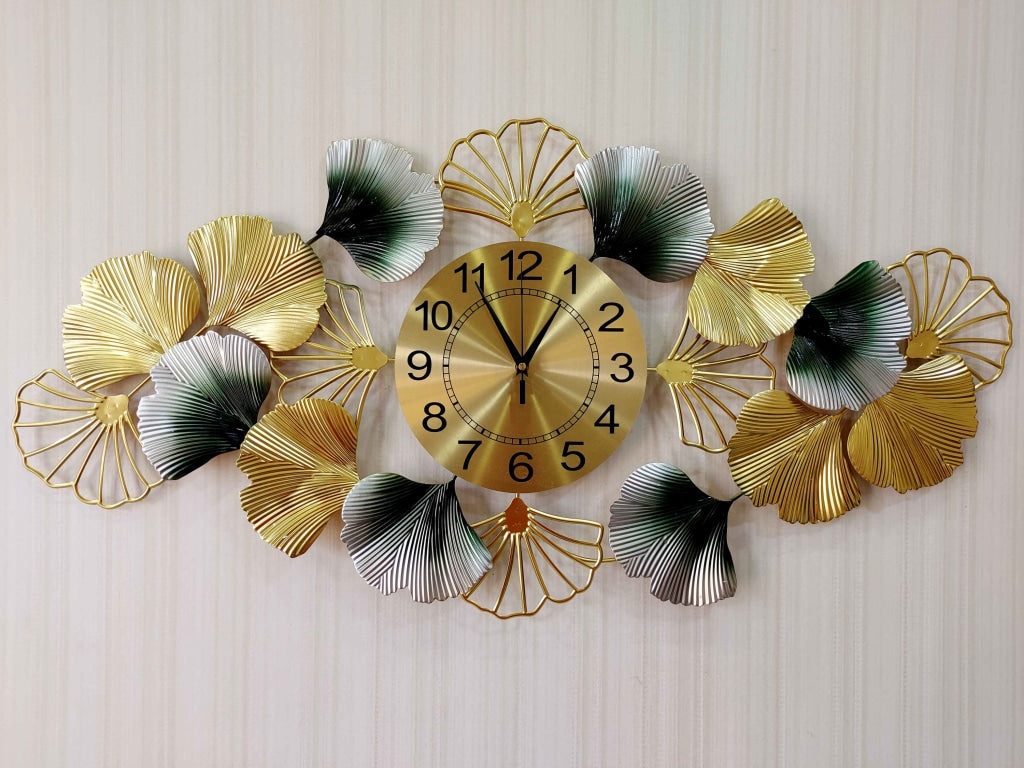 Funkytradition Creative Luxury Decoration Multicolor Horizontal Flower Wall Clock Watch Decor For