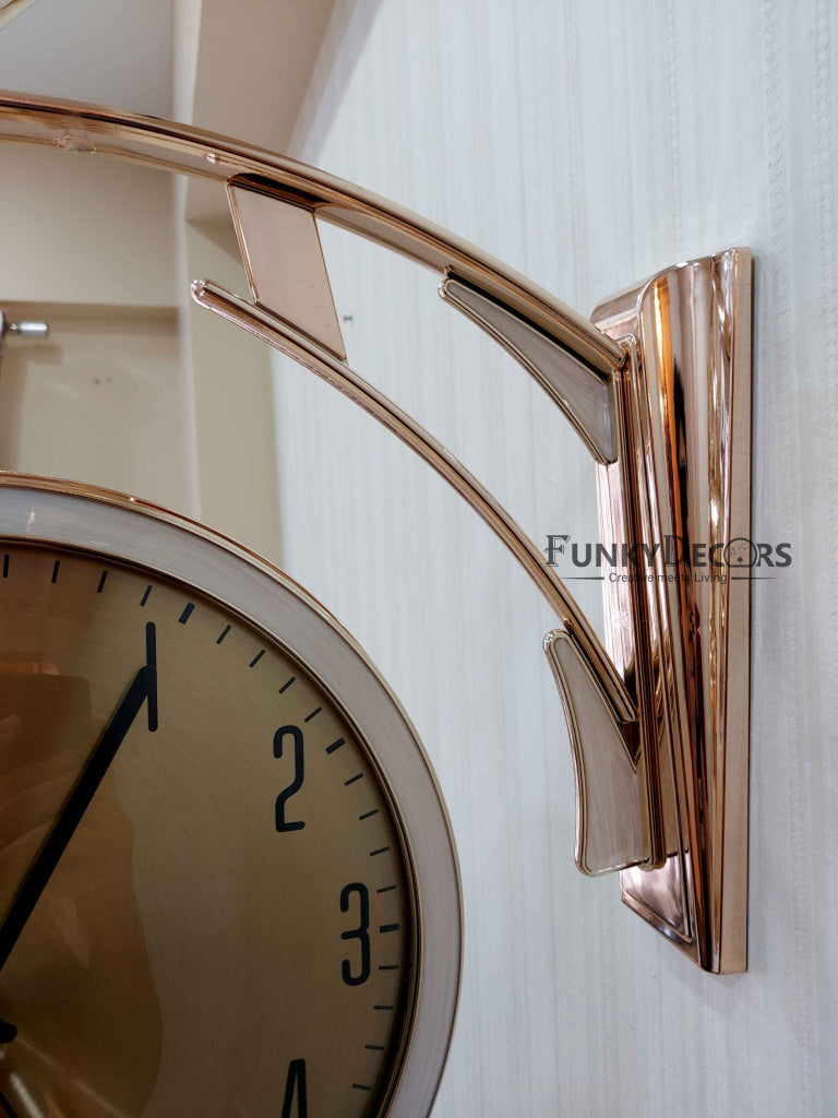 Funkytradition Designer Antique-Look Golden White Round Wall Hanging Double Sided 2 Faces Retro