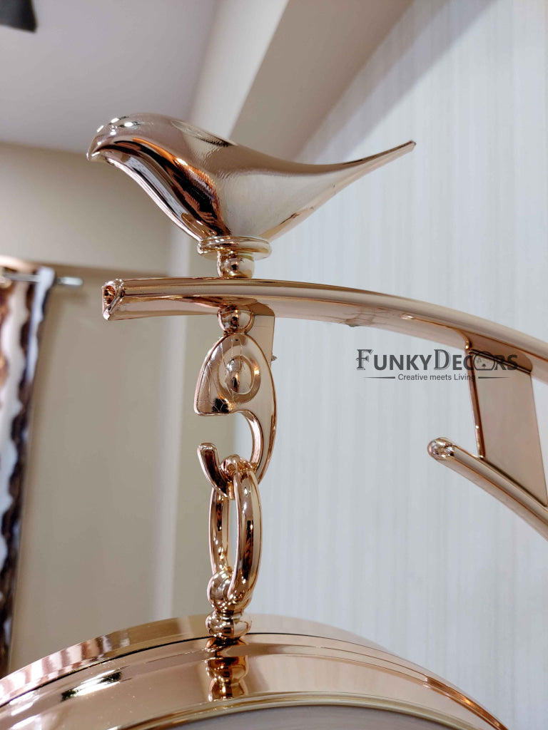 Funkytradition Designer Antique-Look Golden White Round Wall Hanging Double Sided 2 Faces Retro