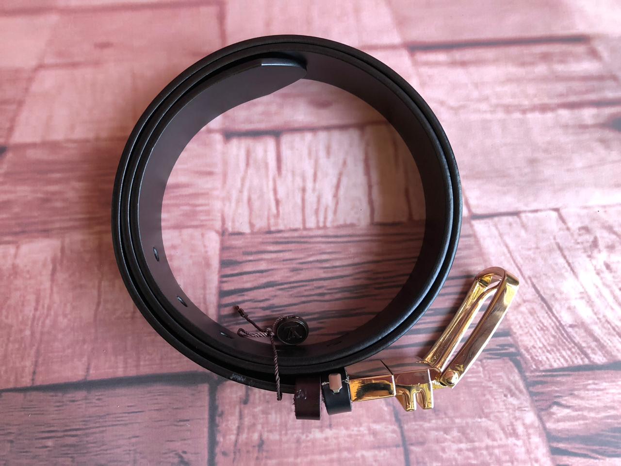 FunkyTradition Golden Black and Brown Reversible Mens Leather Belts - FunkyTradition