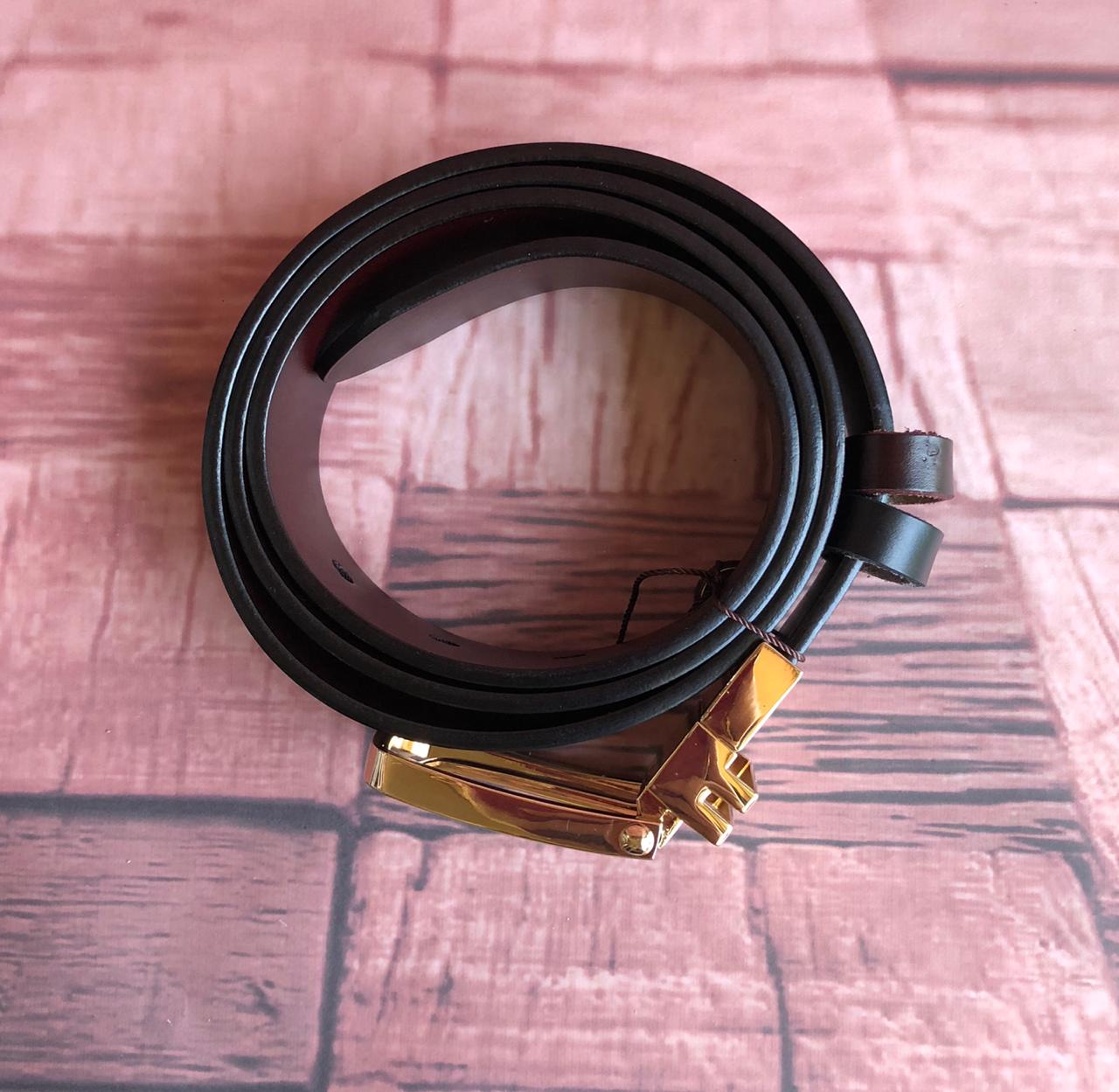 FunkyTradition Golden Black and Brown Reversible Mens Leather Belts - FunkyTradition