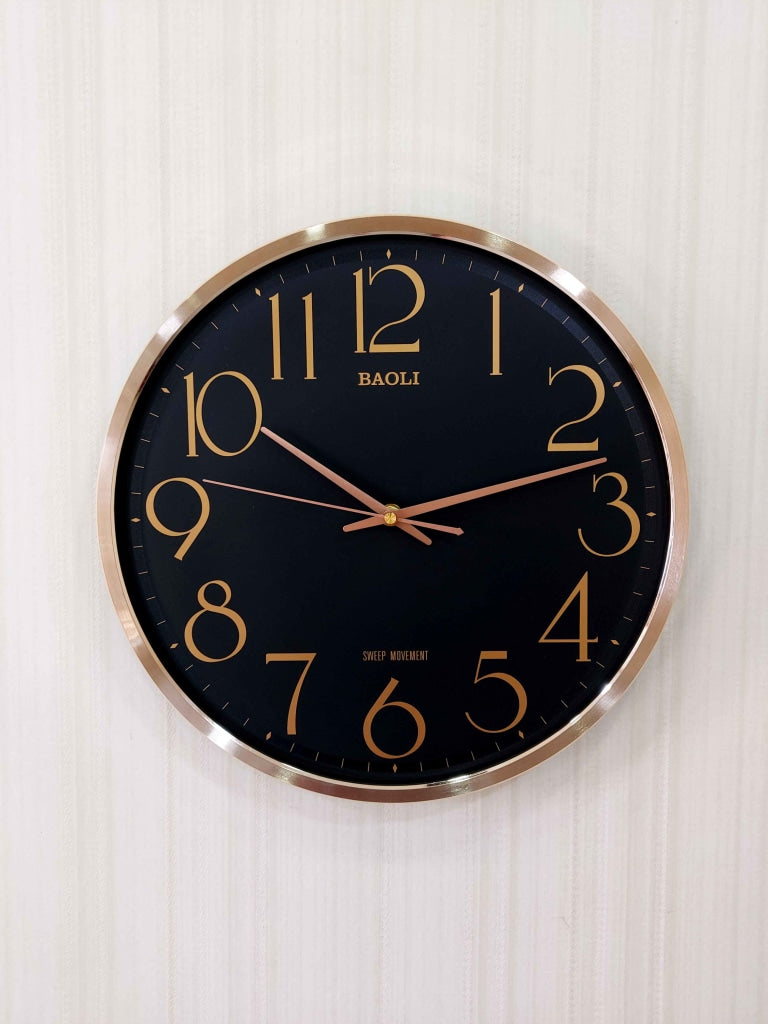 Funkytradition Golden Black Minimal Wall Clock Watch Decor For Home Office And Gifts 35 Cm Tall