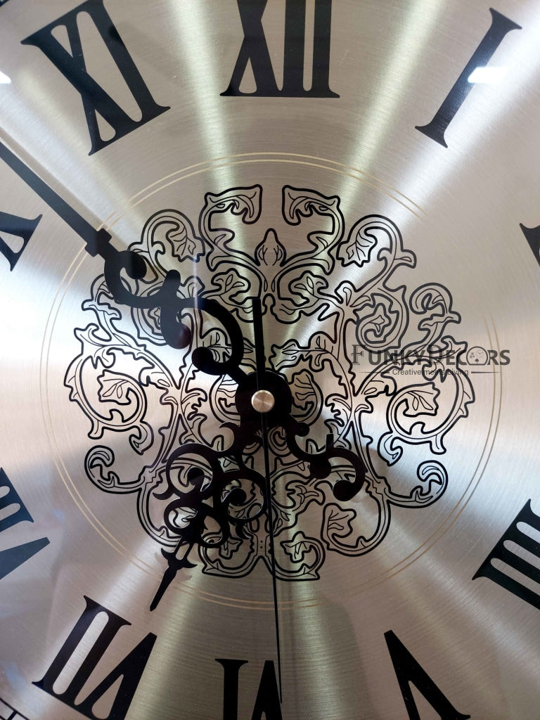 Funkytradition Golden Elegant Design Wall Clock Watch Decor For Home Office And Gifts 42 Cm Tall