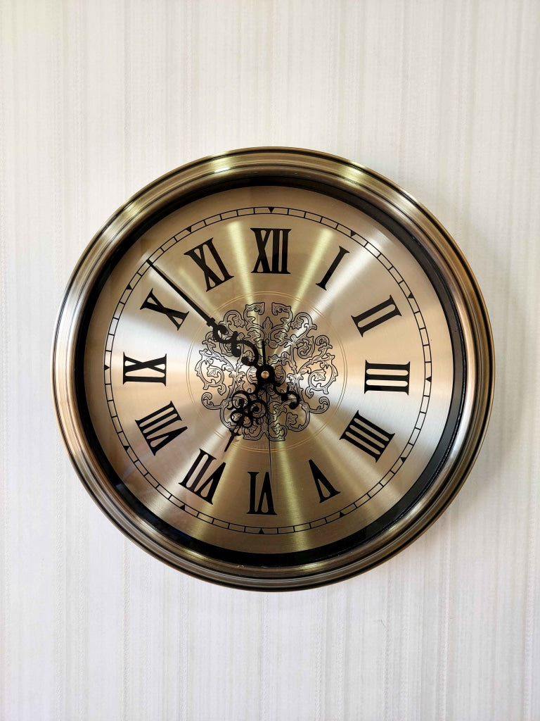 Funkytradition Golden Elegant Design Wall Clock Watch Decor For Home Office And Gifts 42 Cm Tall