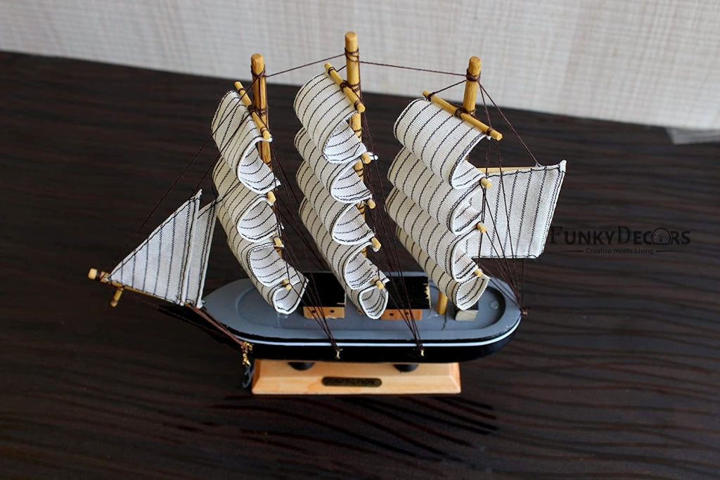 FunkyTradition Handmade Pirates Of Caribbean Ship Detailed Wooden Model Nautical Home Decor 30 Cm