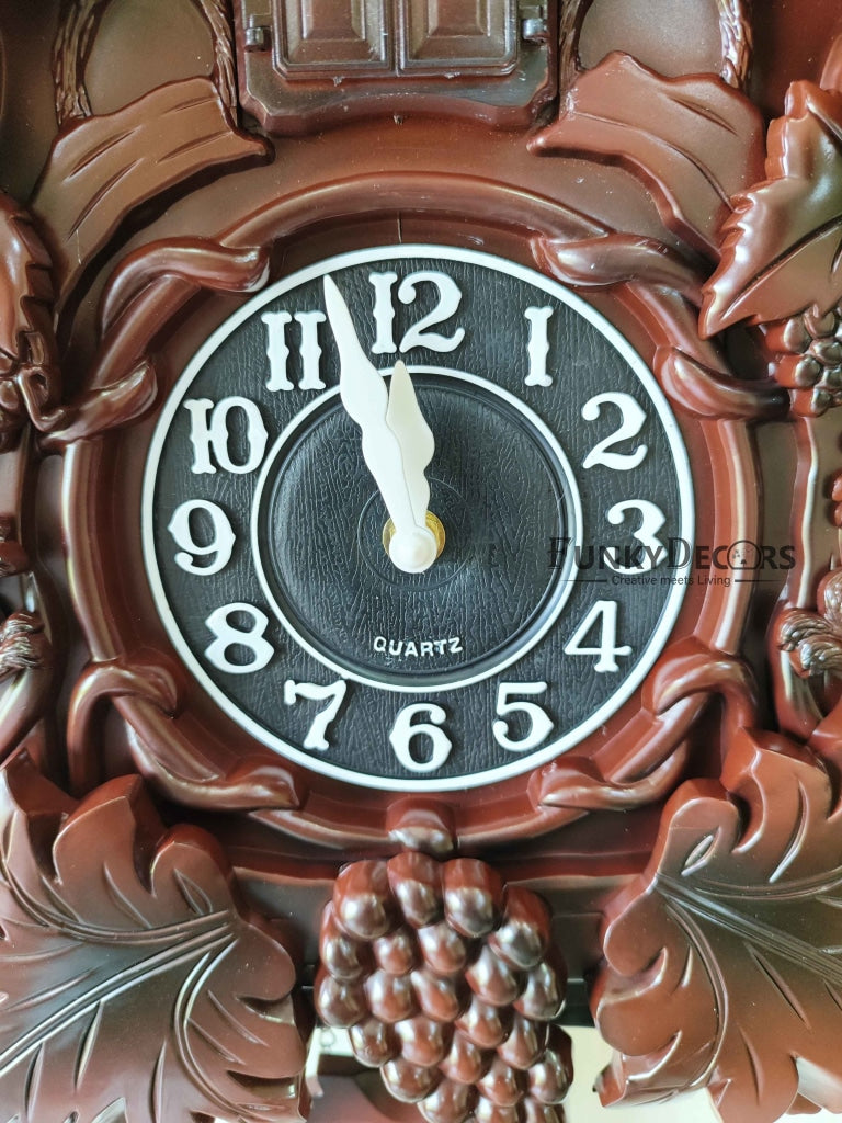 Funkytradition Hanging Brown Cuckoo Wall Clock For Home Office Decor And Gifts 70 Cm Tall-