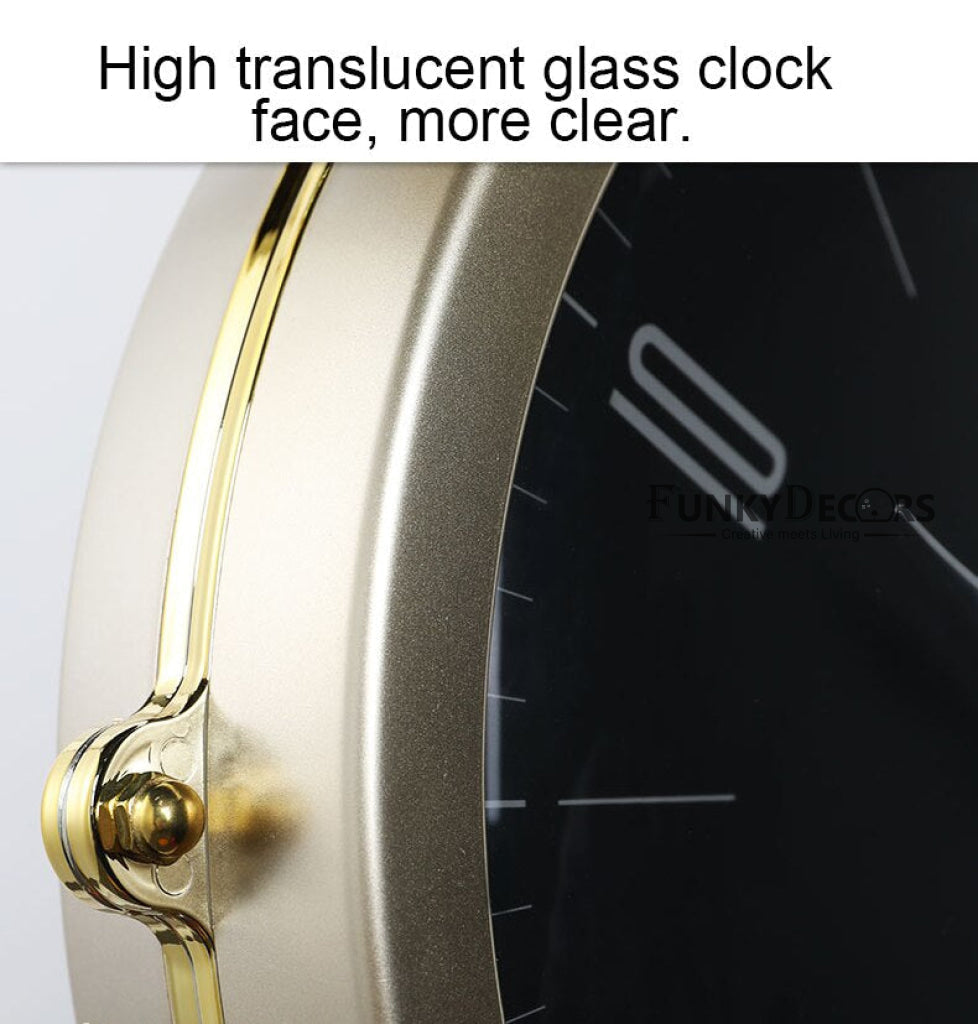 Funkytradition Luxury Look Deer Golden Round Wall Hanging Double Sided 2 Faces Retro Station Clock