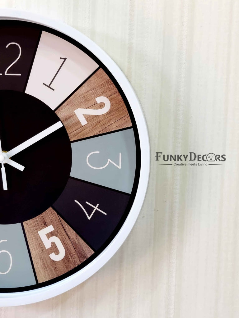 FunkyTradition Minimal Multicolor Round Wall Clock , Wall Watch , Wall