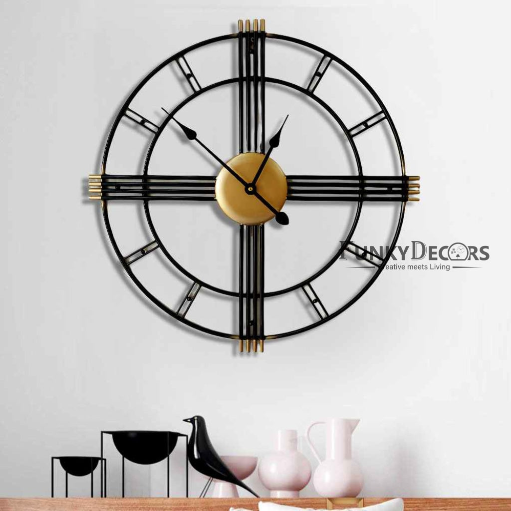 Funkytradition Minimal Pencil Design Metal Wall Clock Watch Decor For Home Office And Gifts Clocks