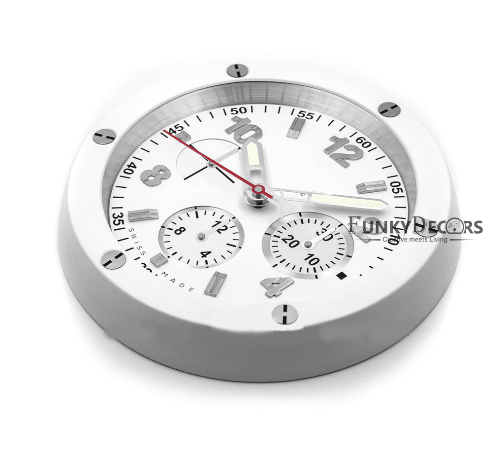 Funkytradition Modern Luxury Stainless Steel Wall Clock For Royal Home And Bungalows Watch Clocks