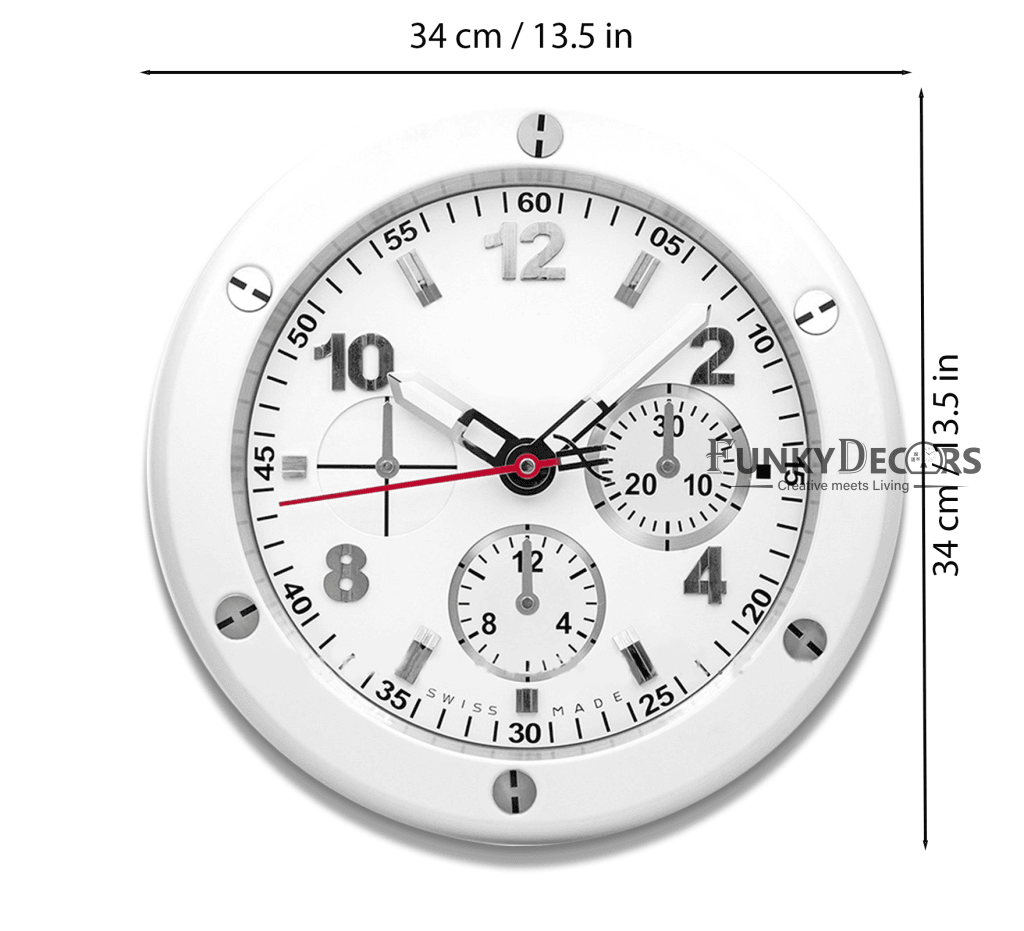 Funkytradition Modern Luxury Stainless Steel Wall Clock For Royal Home And Bungalows Watch Clocks