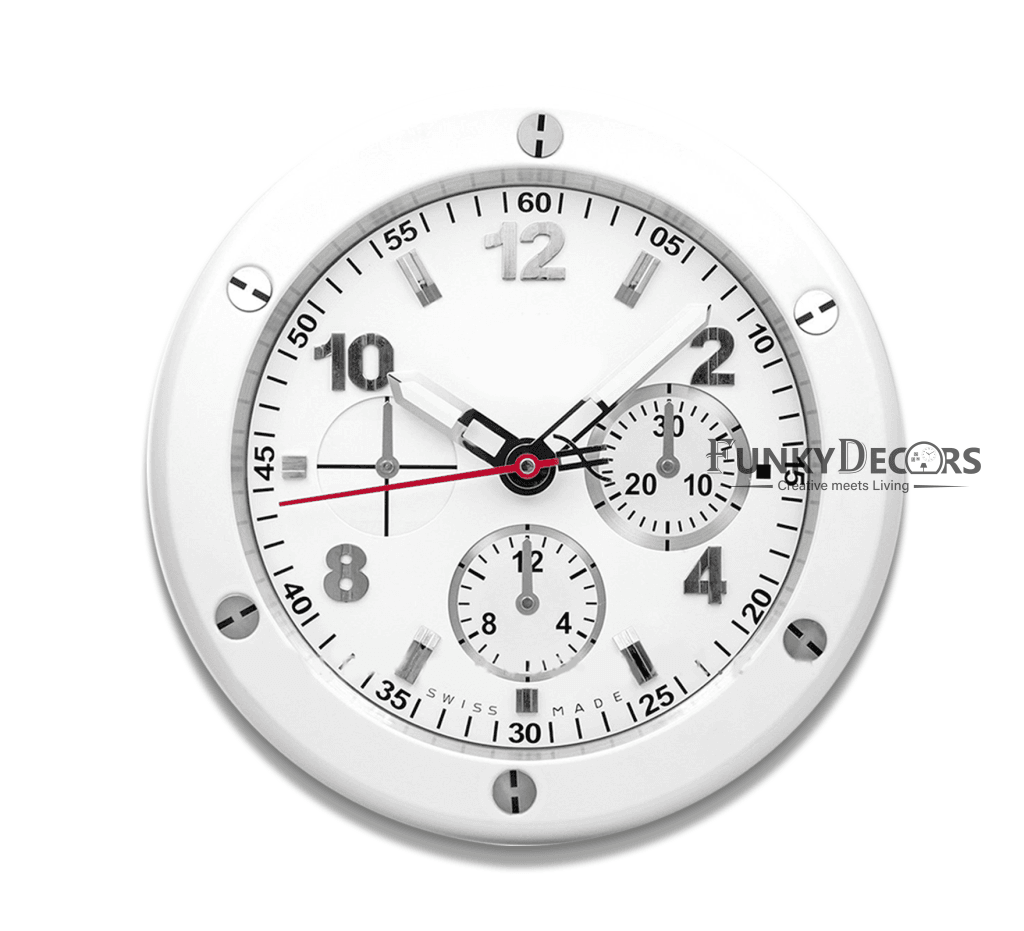 Funkytradition Modern Luxury Stainless Steel Wall Clock For Royal Home And Bungalows Watch Clocks