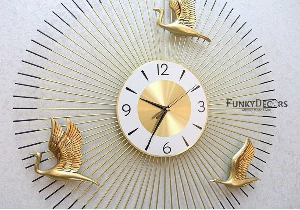 Funkytradition Modern Minimalist Creative Simple Atmosphere Birds Flying Metal Wall Clock Watch