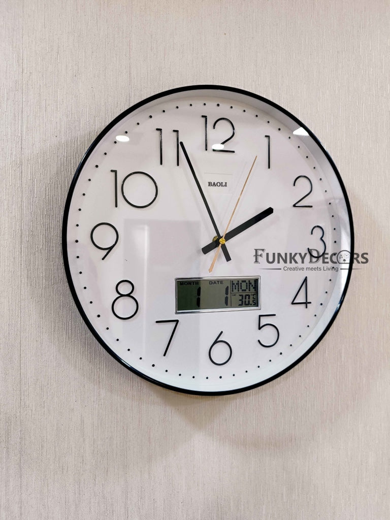 FunkyTradition Multicolor Analogue with Digital Date and Time Wall Clo