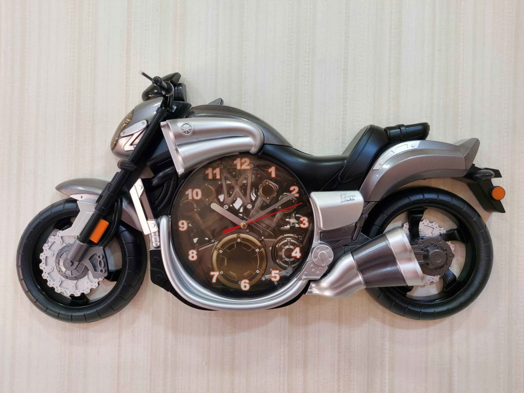Funkytradition Multicolored Attractive Motorcycle Bike Kids Room Wall Clock Black Clocks