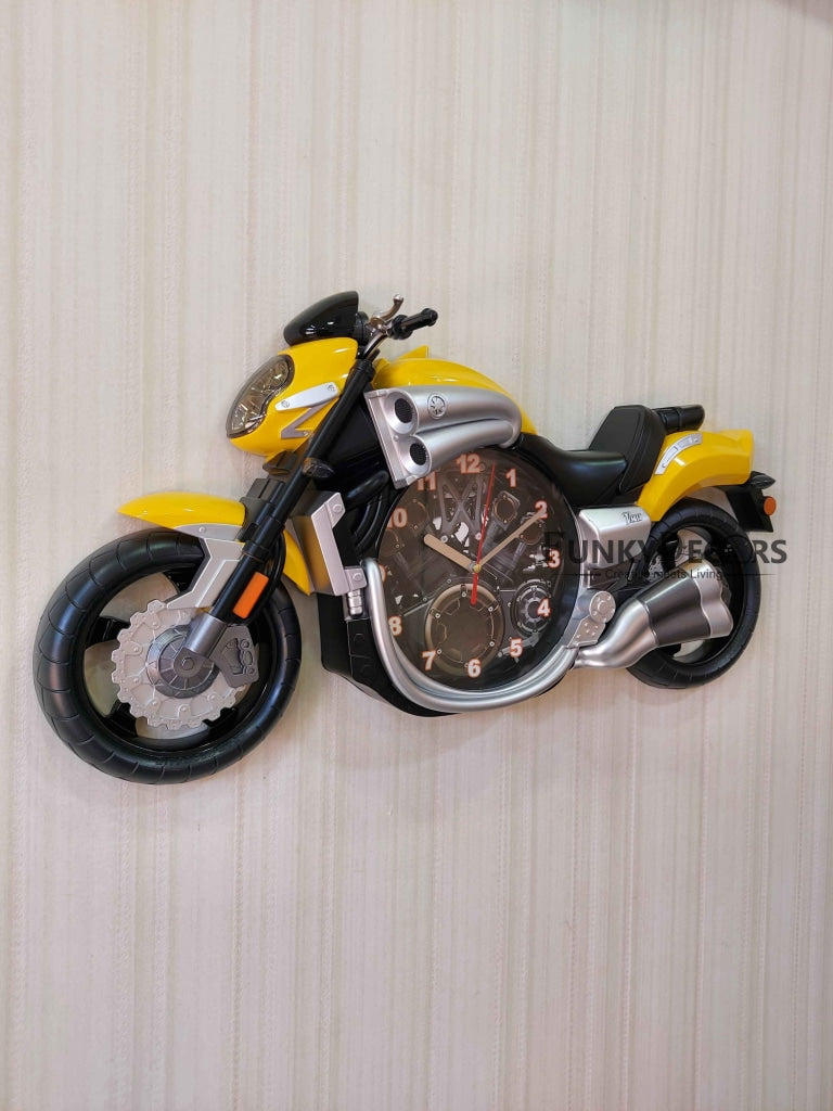 Funkytradition Multicolored Attractive Motorcycle Bike Kids Room Wall Clock Clocks