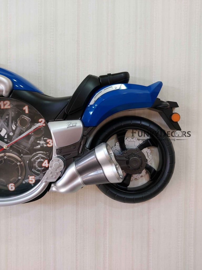Funkytradition Multicolored Attractive Motorcycle Bike Kids Room Wall Clock Clocks