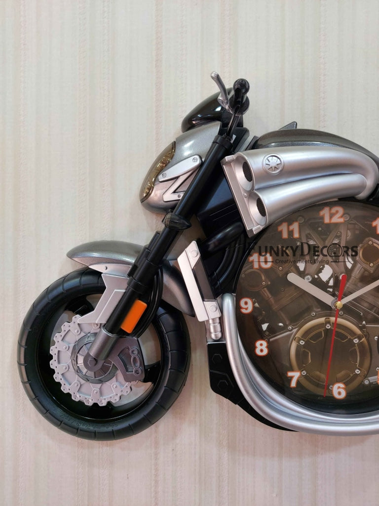 Funkytradition Multicolored Attractive Motorcycle Bike Kids Room Wall Clock Clocks