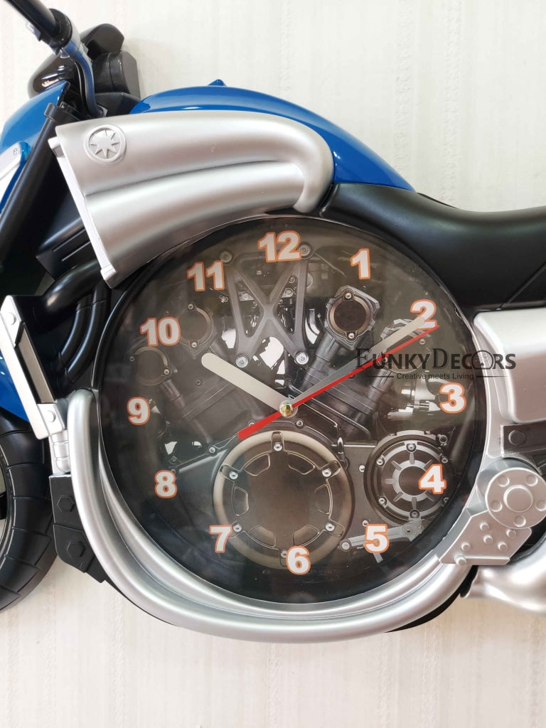Funkytradition Multicolored Attractive Motorcycle Bike Kids Room Wall Clock Clocks