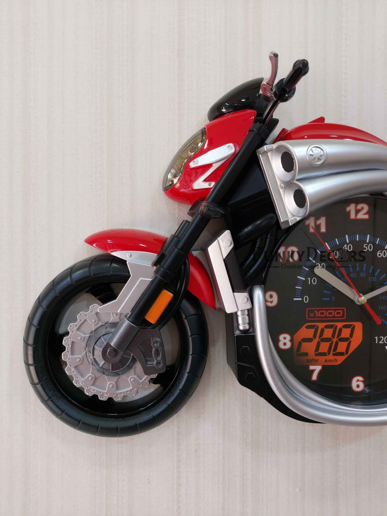 Funkytradition Multicolored Attractive Motorcycle Bike Kids Room Wall Clock Clocks