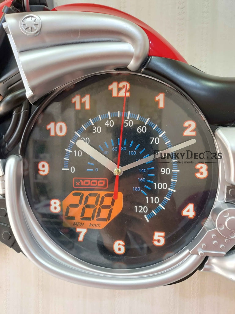 Funkytradition Multicolored Attractive Motorcycle Bike Kids Room Wall Clock Clocks