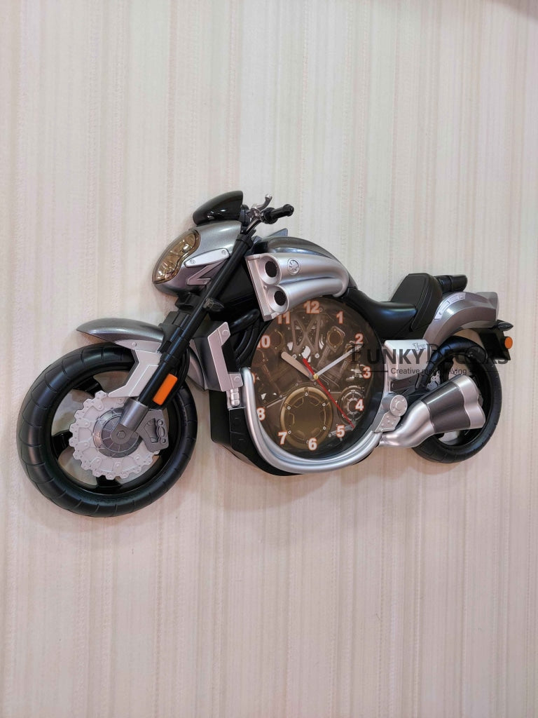 Funkytradition Multicolored Attractive Motorcycle Bike Kids Room Wall Clock Clocks