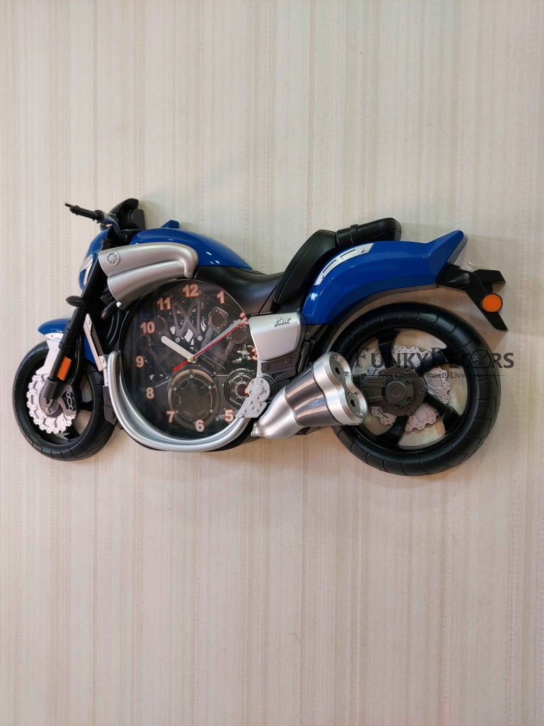 Funkytradition Multicolored Attractive Motorcycle Bike Kids Room Wall Clock Clocks