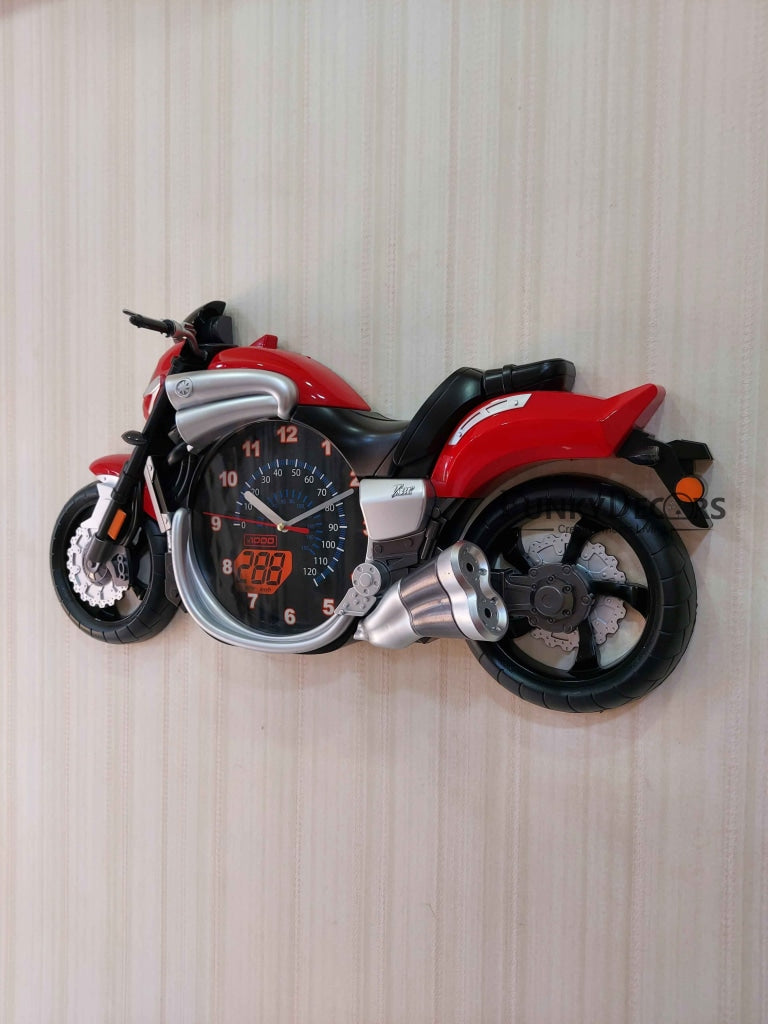 Funkytradition Multicolored Attractive Motorcycle Bike Kids Room Wall Clock Clocks