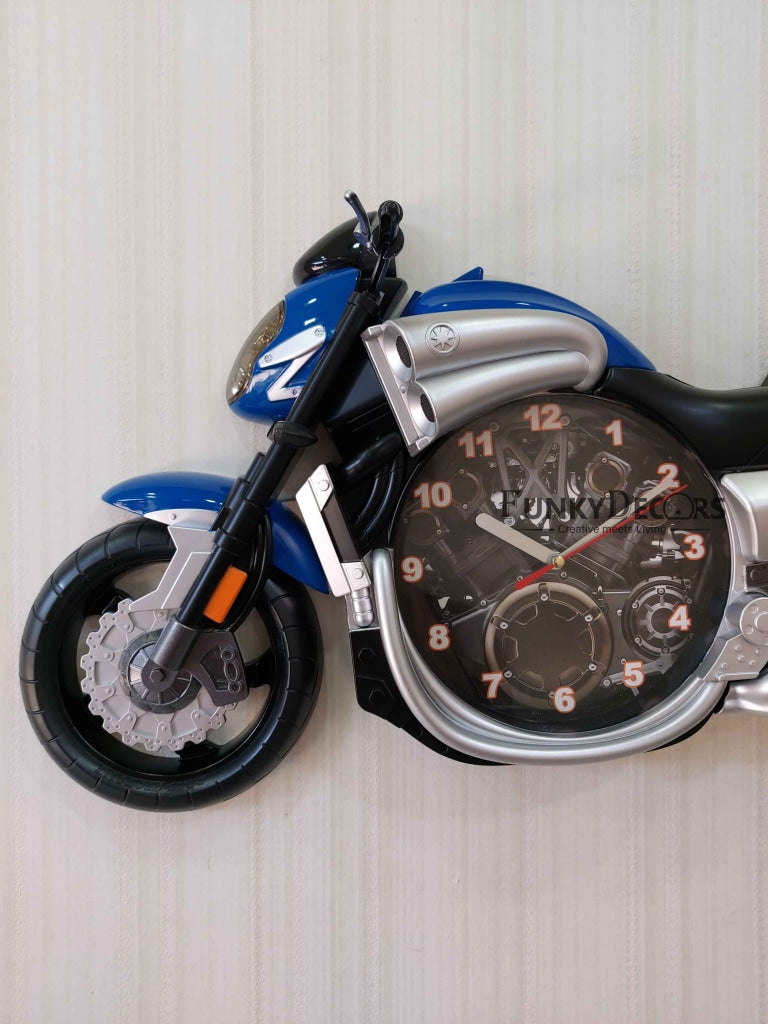 Funkytradition Multicolored Attractive Motorcycle Bike Kids Room Wall Clock Clocks