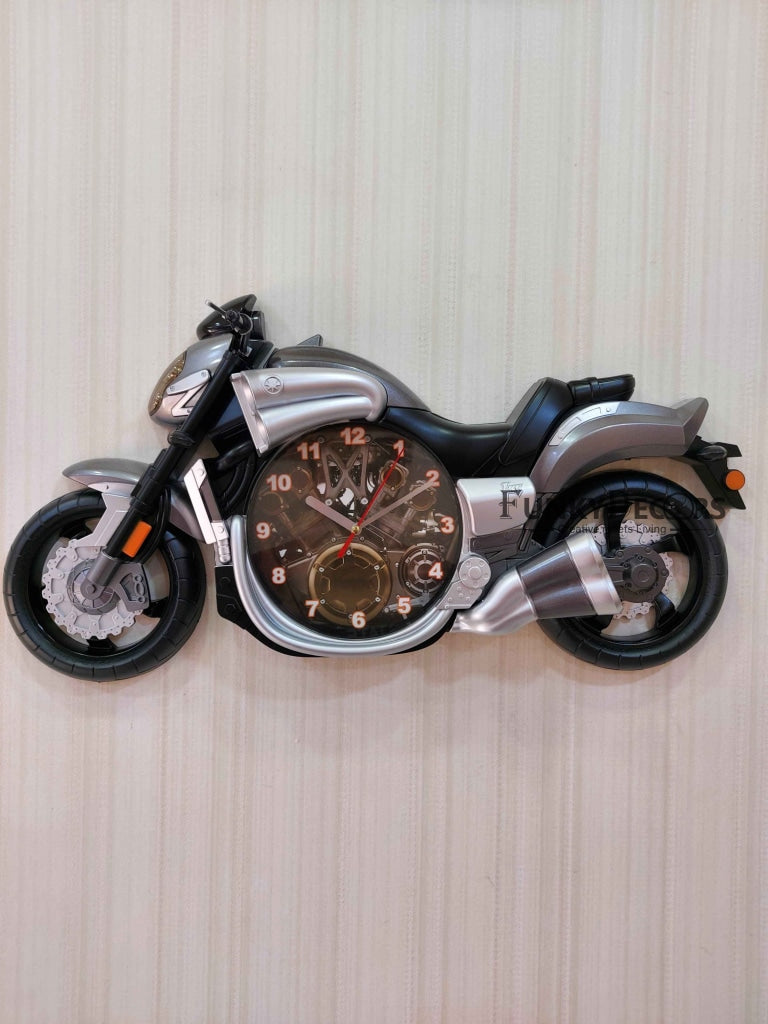 Funkytradition Multicolored Attractive Motorcycle Bike Kids Room Wall Clock Clocks